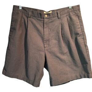 Banana Joe Linen blend shorts size 38 Navy Blue Summer Preppy Vacation Timeless